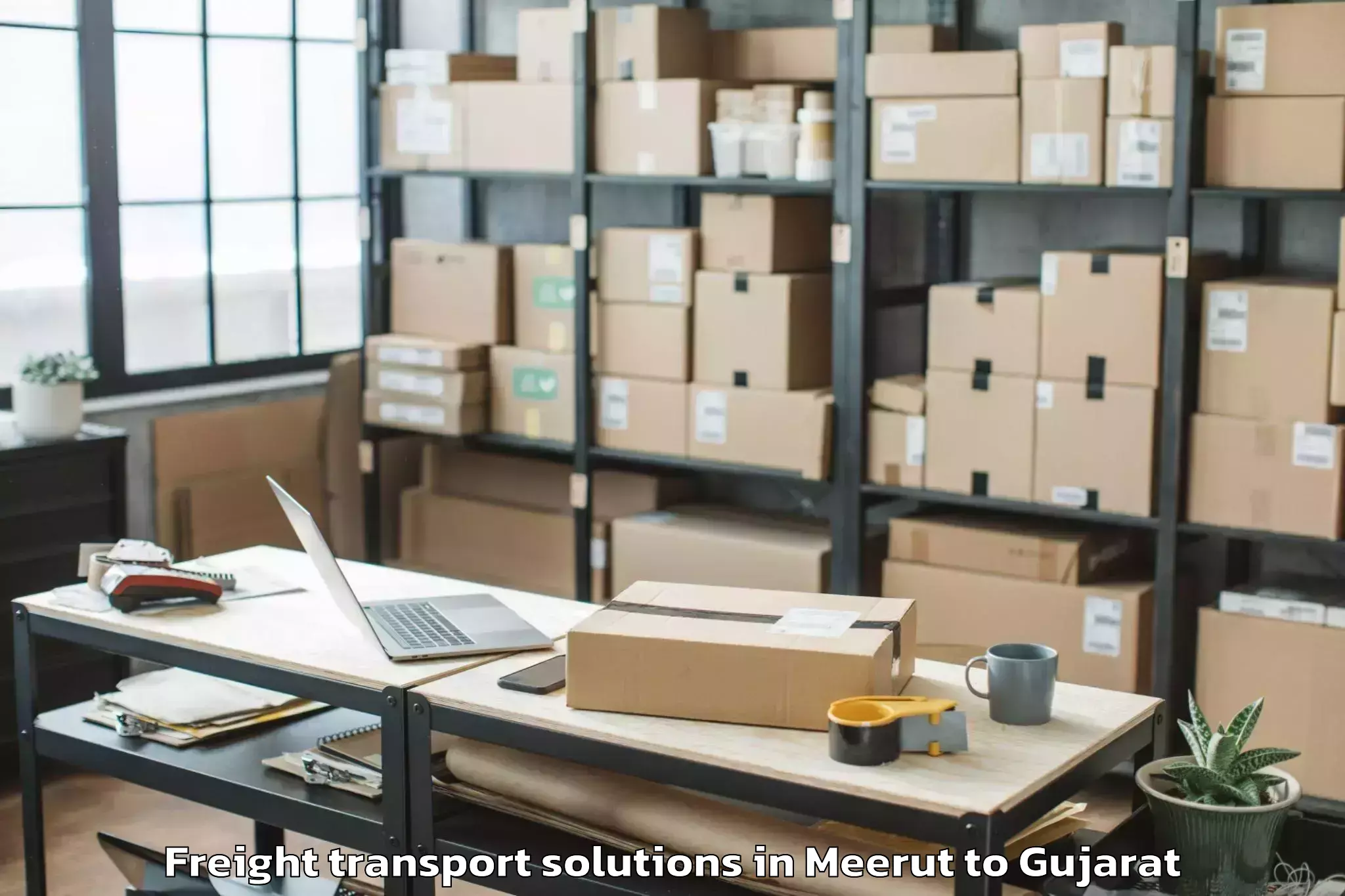 Book Meerut to Delvada Freight Transport Solutions